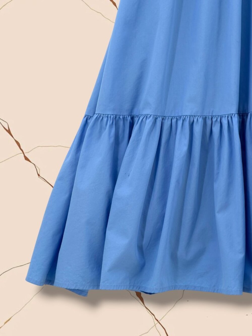 Moon River Light Blue Periwinkle Ruffle Cap Sleeve Maxi Dress‎ Size S - Picture 5 of 5